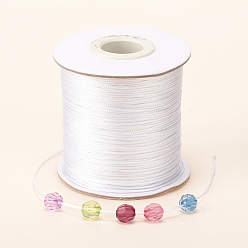 White Waxed Polyester Cord, Bead Cord, White, 0.5mm, about 169.51~174.98 Yards(155~160m)/Roll