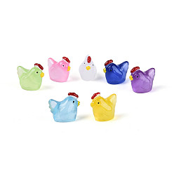 (52) Непрозрачная лаванда Светящиеся смоляные украшения для демонстрации цыплят, аксессуары для кукольного домика с микро-ландшафтом, притворяясь опорными украшениями, светится в темноте, разноцветные, 13~13.5x20~21x18~19 мм