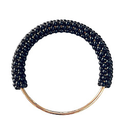 Черный Ручки для сумок из искусственного жемчуга, ручки для сумочек в форме колец, чёрные, 110x120x8 мм