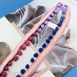 Pink Лента с бахромой и кисточкой из полиэстера в этническом стиле, для одежды, украшение занавеса, розовые, 1-3/8 дюйм (35 мм)