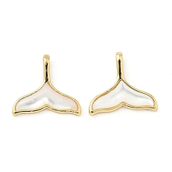 Настоящее золото 18K Латунные подвески, с оболочкой, прелести рыбий хвост, без свинца и без кадмия, стойки покрытие, долговечный, реальный 18 k позолоченный, 12x13x3 мм, отверстие : 2.5x1 мм