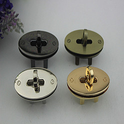 Brushed Antique Bronze Застежки для кошелька с поворотным замком из цинкового сплава, аксессуары для кошелька diy bag, щеткой античная бронза, 2.2x4.6 см