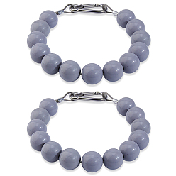 Платина 304 Застежки для ключей из нержавеющей стали и ПВХ с возможностью установки бусин, круглые, платина, 432 мм