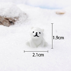 Белый Украшение дисплея смолы, белый медведь, белые, 21x19 мм