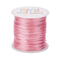 Pink Nylon Thread, Rattail Satin Cord, Pink, 1.0mm, about 76.55 yards(70m)/roll