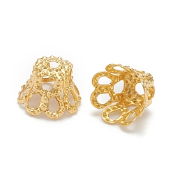 Золотой Железный шарик крышки, золотые, 6x4.5 мм, отверстие : 1 мм, внутренний диаметр: 5 мм