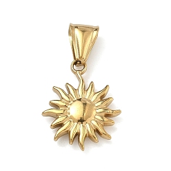 Real 20K Gold Plated 304 подвески из нержавеющей стали, очарование солнца, ионное покрытие (ip), долговечный, реальный 20 k позолоченный, 22x18x4.5 мм, отверстие : 4x9 мм
