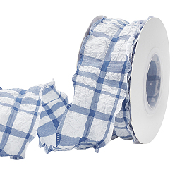 Стально-синий Полиэфирные ленты, шотландка, аксессуары для одежды, стальной синий, 1-5/8 дюйм (40 мм), около 9.84 ярдов (9 м) / рулон