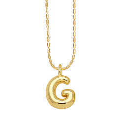 Letter G Messing hängende Halsketten, golden, Buchstaben g, 16.54 Zoll (420 mm), Anhänger: 19~20x6~19 mm