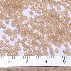 (RR2370) Transparent Pale Peach Luster MIYUKI Round Rocailles Beads, Japanese Seed Beads, (RR2370) Transparent Pale Peach Luster, 11/0, 2x1.3mm, Hole: 0.8mm, about 1100pcs/bottle, 10g/bottle