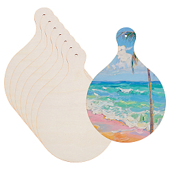 Бланшированный Миндаль 8 шт. необработанная деревянная разделочная доска с ручкой, плоско-круглые, бланшированный миндаль, 230x160x2 мм, отверстие : 5 мм