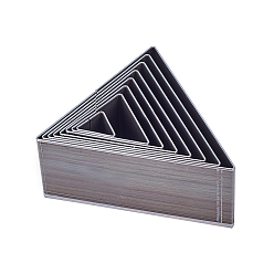 Нержавеющая Сталь Цвет Высекальный пресс для высечки из высокоуглеродистой стали, с пластиковой коробке, набор штампов для штамповки пресс-форм, для поделок из кожи своими руками, треугольные, цвет нержавеющей стали, 10~50x10~50x23.5 мм, 8 шт / коробка