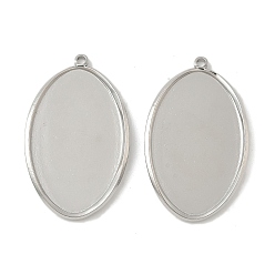 Нержавеющая Сталь Цвет 304 Настройки кабошон из нержавеющей стали кулон, овальные, цвет нержавеющей стали, лоток : 17x28 мм, 32.5x20x3 мм, отверстие : 1.4 мм