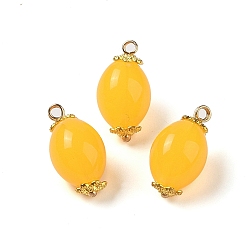 Золотистый Акриловые подвески, с медными петлями, овальные, золотые, 19.5x10.5 мм, отверстие : 1.8 мм