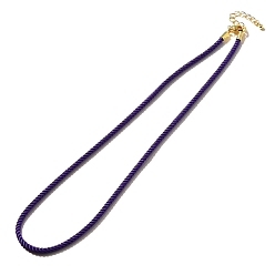 Темно-Фиолетовый Изготовление ожерелья из нейлонового миланского шнура, с латунной фурнитурой и карабинами из нержавеющей стали, золотые, долговечный, темно-фиолетовый, 17.91~18.31 дюйм (45.5~46.5 см)