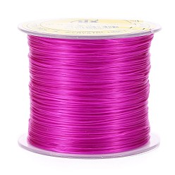 Средний Фиолетово-красный Японский плоский эластичный хрустальный шнур, полиэфирная нить, для изготовления браслетов-стрейч ювелирных изделий из драгоценных камней, средне фиолетовый красный, 0.5 мм, около 65.6 ярдов (60 м) / рулон