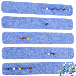 Светлый Стально-синий Самоклеящиеся фетровые стикеры для блокнотов, прямоугольные, с рисунками, светло-стальной синий, 330x51x9 мм