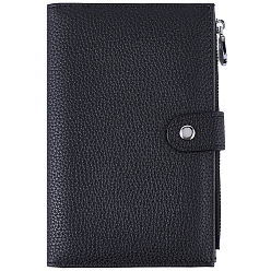 Black PU Leather Passport Cover, Rectangle, Black, 170x110x19.5mm