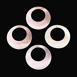 Морская Ракушка Естественных пресноводных оболочки большие кулоны, кольцо прелести, цвет морской раковины, 69~70x3~3.5 мм, отверстие : 1.6 мм