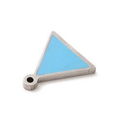 Mixed Color 304 Stainless Steel Enamel Charms, Triangle Charm, Stainless Steel Color, Mixed Color, 11.4x11x1.4mm, Hole: 1mm
