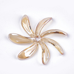 Белый Навахо Подвески гальванизируйте стекла, лепесток, навахо белый, 26x9x6 мм, отверстие : 1 мм