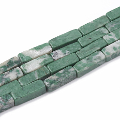 Qinghai Jade Natural Qinghai Jade Beads Strands, Cuboid, 13~14x4~4.5x4~4.5mm, Hole: 1~1.5mm, about 30pcs/strand, 16.14 inch