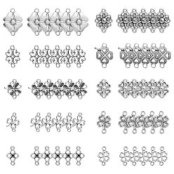 Античное Серебро 100шт 10 стили подвески из сплава в тибетском стиле, клевер ссылки, античное серебро, 12x15x1.5 мм, отверстие : 1.5 мм, 10 шт / стиль