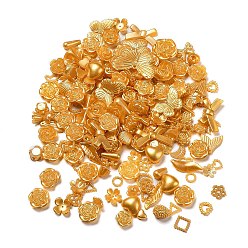 Оранжевый Набор для поиска ювелирных изделий в перламутровом стиле своими руками, включая пластиковую бусину, кабошон, звено и подвески, Цветок/капля/бантик/сердце/звезда/треугольник, оранжевые, 6~35x6~40x2~12 мм, отверстие : 1.2~2.8 мм, Около 783 шт / 500 г