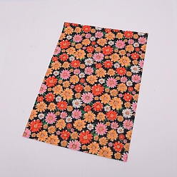 Rot Blumenmuster Kunstleder Stoff, für diy ohrringe machen, rot, 21x30 cm