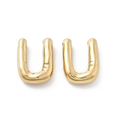 Letter U 304 подвески из нержавеющей стали, реальный 14 k позолоченный, ионное покрытие (ip), шарм-буква, Буква U, 19.5x14x5 мм, отверстие : 2 мм