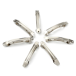 Платина Фурнитура утюг волос заколка, фурнитура французских зажим для волос, платина, 68x8x6.5 мм, отверстие : 2 мм