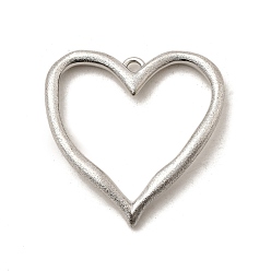 Платина Подвески из латуни с матовым покрытием, сердце прелести, долговечный, без кадмия и без свинца, платина, 40x39.5x3.5 мм, отверстие : 3 мм