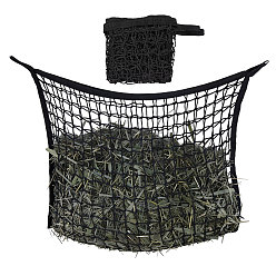 Black Polyester Feed Hay Mesh Bags, Rectangle, Black, 90x80x0.6cm