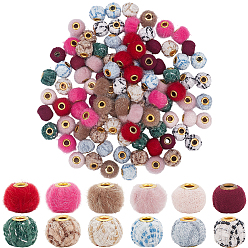 (52) Непрозрачная лаванда 120шт 12 цвета ткань европейские бусины, со сплавочными ядрами, большое отверстие шарик, рондель, разноцветные, 15 мм, отверстие : 5 мм, 10 шт / цвет