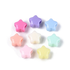 (52) Непрозрачная лаванда Непрозрачные пластиковые европейские бусы, бусины с большим отверстием, звезда, разноцветные, 13.5x13.5x9 мм, отверстие : 4 мм, Около 625 шт / 500 г