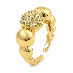 Настоящее золото 18K Манжеты из латуни с микро паве кубический цирконий для женщин, без кадмия, без никеля и без свинца, круглые, реальный 18 k позолоченный, 10 мм, внутренний диаметр: 17.5 мм