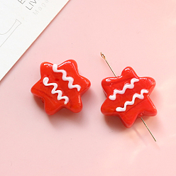 Снежинка Бусины лэмпворк ручной работы на новогоднюю тематику, снежинка, 24x21 мм