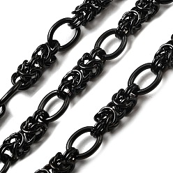 Черный 304 узел из нержавеющей стали с овальными звеньями цепи, несварные, вакуумное покрытие pvd, чёрные, 13x10x2 мм