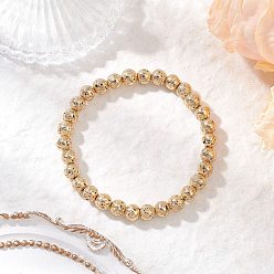 Лавовый камень Гальванизированные натуральные лавовые камни круглые бусины эластичные браслеты для женщин и мужчин, внутренний диаметр: 2 дюйм (5.1 см)