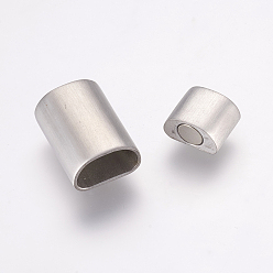 Нержавеющая Сталь Цвет Устойчивы к потускнению 304 магнитные застежки из нержавеющей стали с вклеиваемыми концами, прямоугольные, матовые, цвет нержавеющей стали, 18x13x8 мм, отверстие : 5x9.5 мм