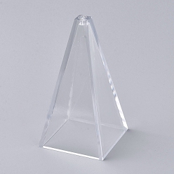 Clear Plastic Candle Molds, for Candle Making Tools, Pyramid Shape, Clear, 57x57x113mm, Hole: 2.7mm, Inner Size: 48x48mm