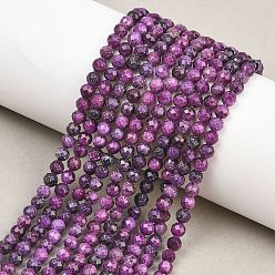 Sugilite Нити из нагретых натуральных бусин сугилита, круглые, граненые, 4 мм, отверстие : 0.7 мм, около 101~102 шт / нитка, 14.96~15.28'' (38~38.8 см)