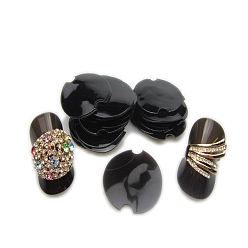 Черный Дисплей для колец на палец из ПВХ, пластиковые листы, плоско-круглые, чёрные, 3.8 см, о 100 шт / комплект