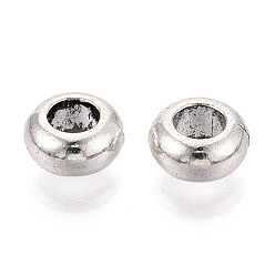 Античное Серебро Сплавочные овальные бусины тибетского стиля , плоско-круглые, античное серебро, 8x4 мм, отверстие : 4 мм