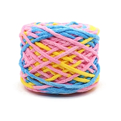 Pink Мягкая полиэфирная пряжа для вязания крючком, толстая пряжа для шарфа, пакет, изготовление подушек, сегмент окрашенный, розовые, 7 мм