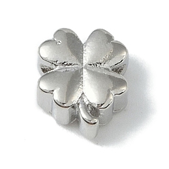 Платина Стойки обшивки латунные бусины, долговечный, без свинца и без кадмия, клевер, платина, 10x8.5x4.5 мм, отверстие : 2 мм