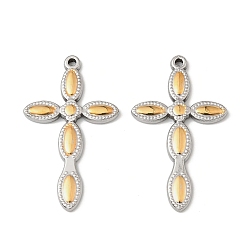 Золотой & Цвет Нержавеющей Стали 304 подвески из нержавеющей стали, крестик, без свинца и без кадмия, золотые и нержавеющая сталь цвет, 35x20.5x2 мм, отверстие : 1.2 мм
