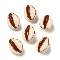 Фора Подвески из непрозрачного акрила, имитирующего ракушку, бейсбол, оранжевые, 19.5x15.5x10 мм, отверстие : 1.4 мм