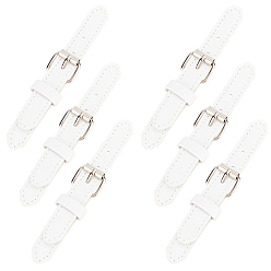 Белый Кожаные пришивные пряжки, закрытие вкладок, застежки на плаще, с роликовыми пряжками из сплава, белые, 113x15x2 мм, Отверстие : 2.5 мм & 78x22x7 мм, 8 пар / коробка