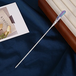 Средний Фиолетовый Гальванизированные палочки для волос из натурального кварцевого кристалла, аксессуары для волос для женщин и девочек, средне фиолетовый, 180x10 мм